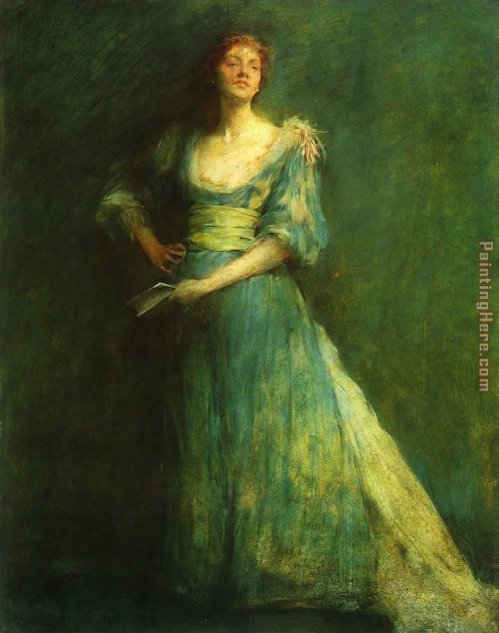 Comedia painting - Thomas Dewing Comedia art painting